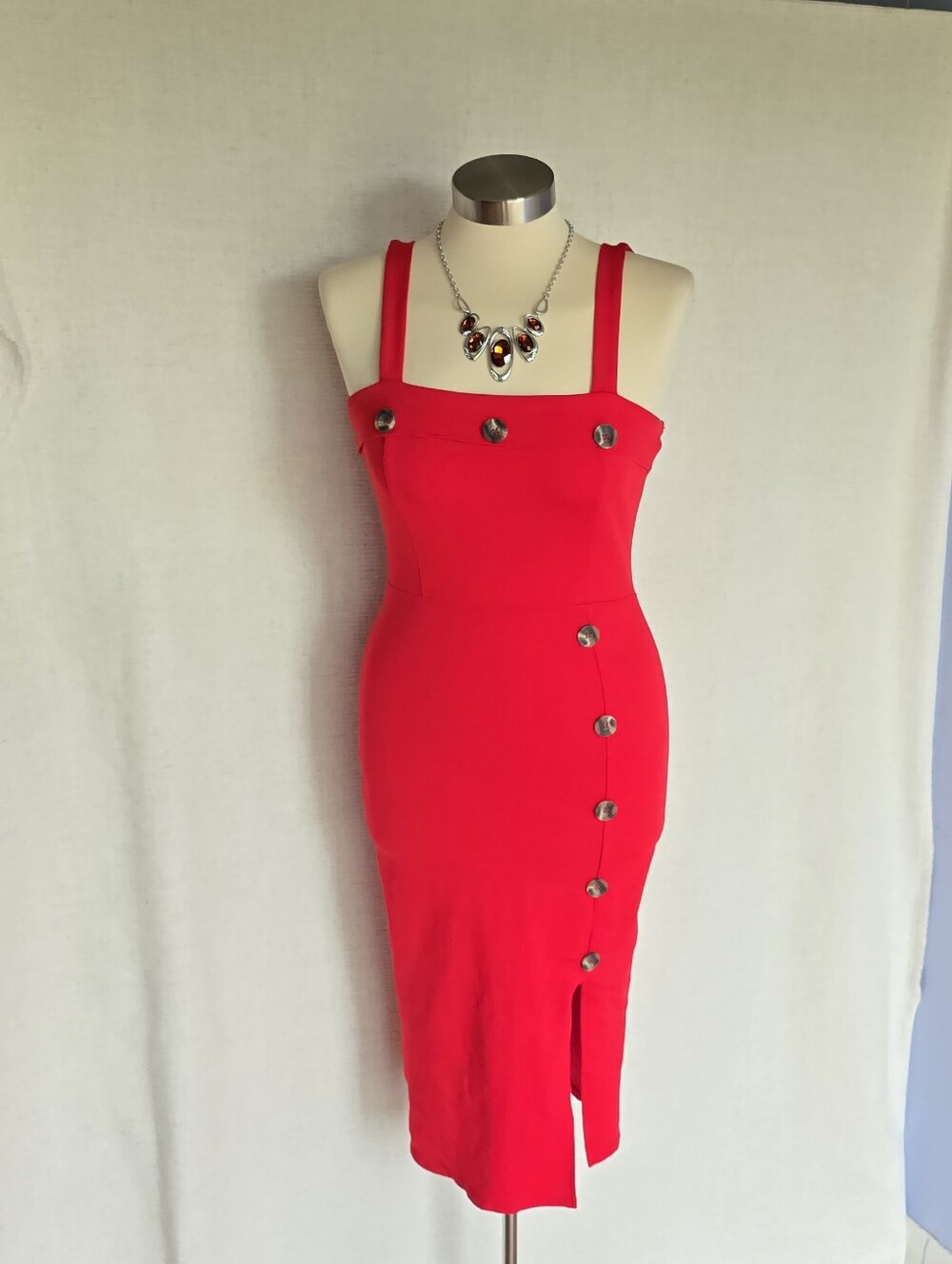 Stella Luce Women Dress Cocktail Midi Accent Leg Split